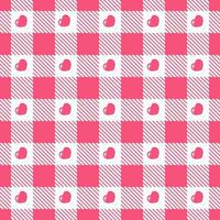 Gingham pattern with heart checkered plaids vector