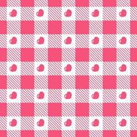 Gingham pattern with heart checkered plaids vector