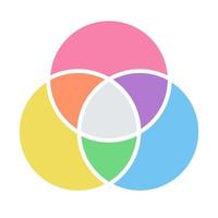 Venn diagram template color style vector