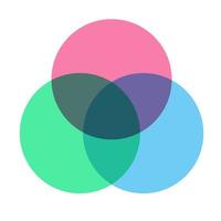 Venn diagram template color style vector