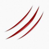 Claws blood scratches isolated on transparent background vector