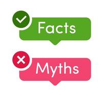 Facts and myths vector icon set