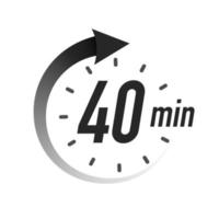 40 timer minutes symbol black style vector