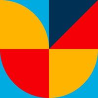 Abstract bauhaus background vector minimal 20s style