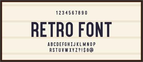 Vector retro font on lightbox trendy typography