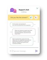 Online support bot chat window vector