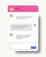 Online chat windows mobile application template vector