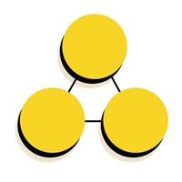 diagrama de venn plantilla de gráfico vectorial tres círculos vector