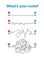 Way from point A to B-straight, easy, simple, chaos vector