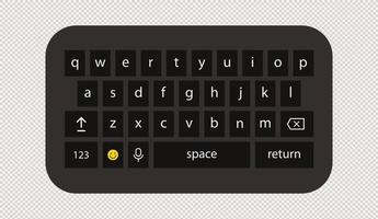 Keyboard dark theme vector phone