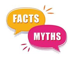 Facts vs myths speech bubble concept vector