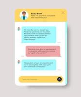 Online doctor chat window for website and mobile app vector