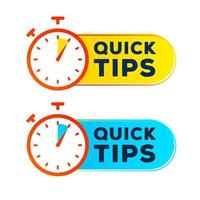 Quick tips label timer vector set