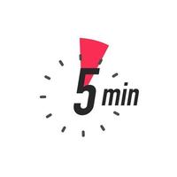 Icon 5 minutes timer color style vector