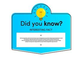 Did you know card for interesting funny facts