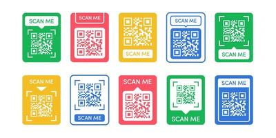 Qr code vector template set color style