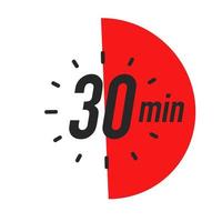 30 minutes timer symbol color style vector