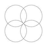 Venn diagram vector chart four circle line style