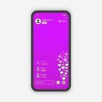 Streaming interface, online mobile chat vector