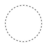 Ants circle frame. Path ants on circle vector