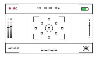 Viewfinder record frame template vector