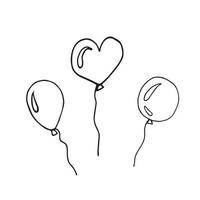 set of balloons doodle vector