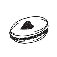 macaron with heart vector