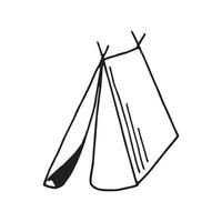 vector image of doodle style camping tent