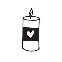 candle with heart vector