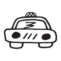 taxi in doodle style vector