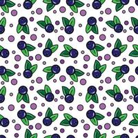 blueberries with leaves pattern vector