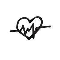 heartbeat doodle style vector