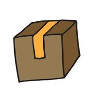 Vector illustration of box in doodle style