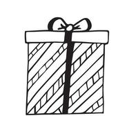 doodle style gift box vector