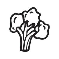 broccoli in doodle style vector