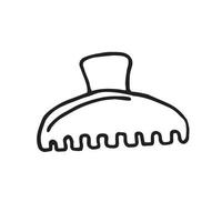 hairpin, hair clip in doodle style vector