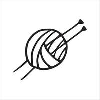 ball of yarn in doodle style vector