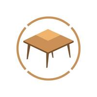 Table vector logo icon object background illustration