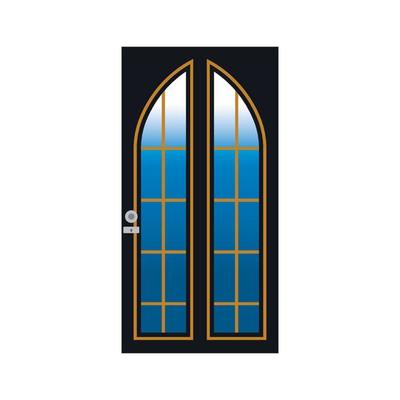 Modern doors front entrance doors house vector