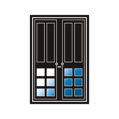 Modern doors front entrance doors house vector