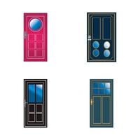 Modern doors front entrance doors house vector