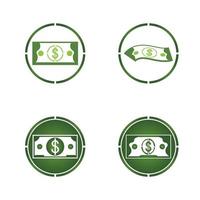 ilustración de plantilla de fondo de icono de vector de dólar