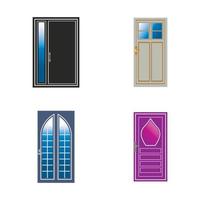 Modern doors front entrance doors house vector