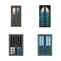 Modern doors front entrance doors house vector