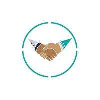 Hand shake icon vector background