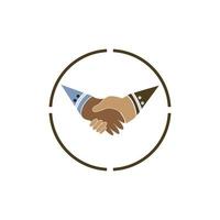 Hand shake icon vector background