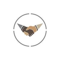 Hand shake icon vector background