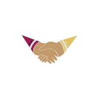 Hand shake icon vector background