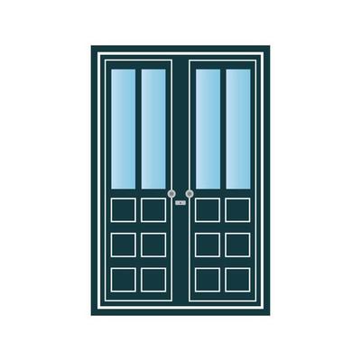 Modern doors front entrance doors house vector