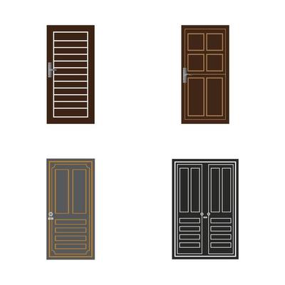 Modern doors front entrance doors house vector